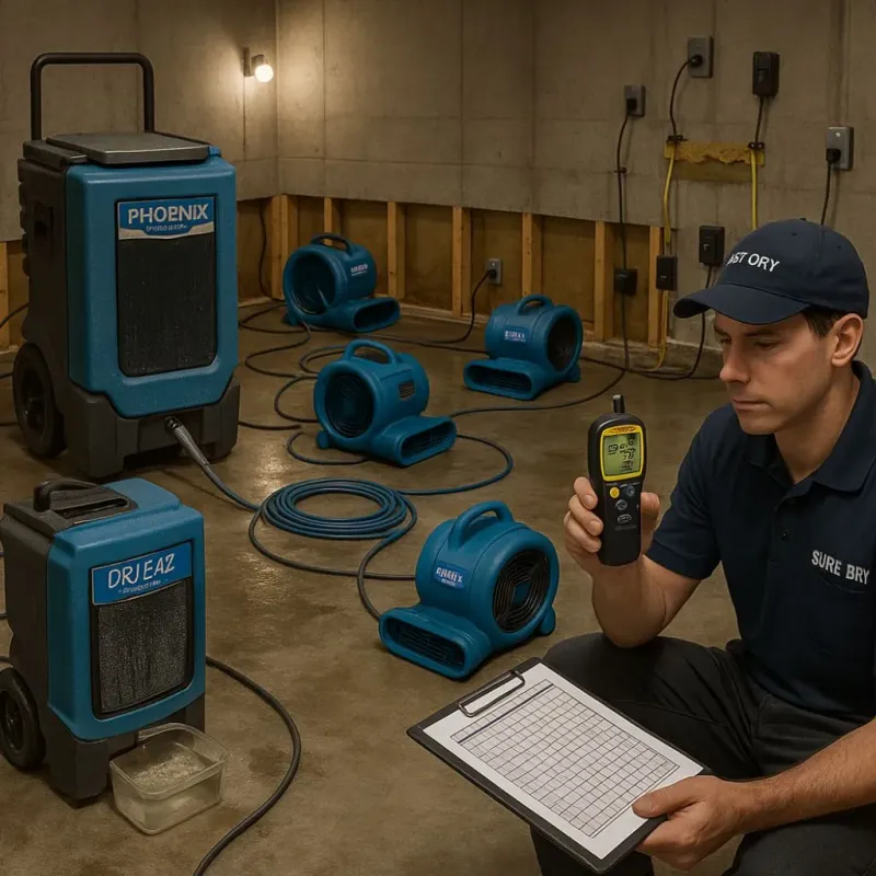 Structural Drying and Dehumidification process in Hill Air Force Base, UT
